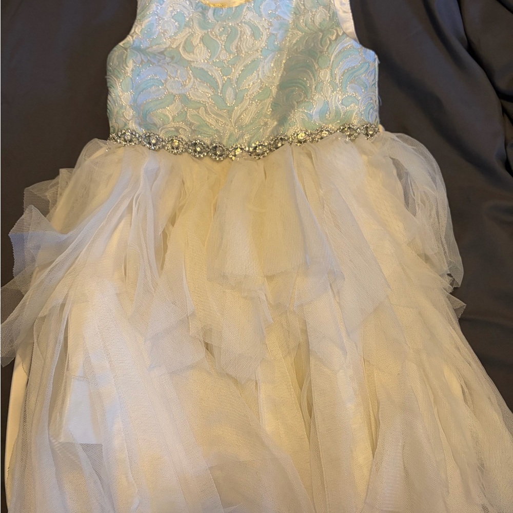 American Princess Light Blue and Cream Formal Dress